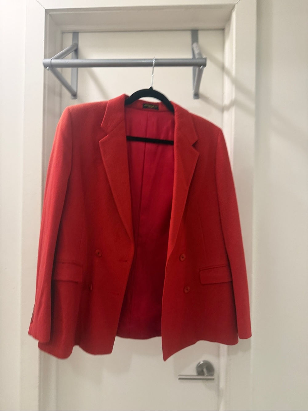 Vintage wool felt Tailored Red Double-Breasted Women's Blazer